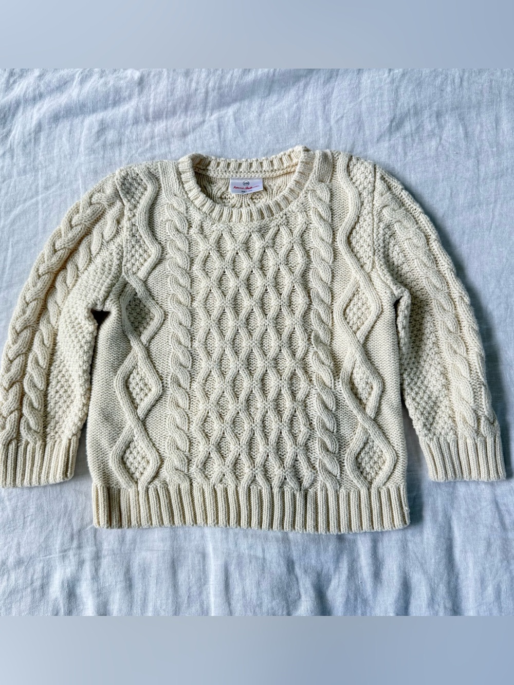 Hanna Andersson Cable Knit Sweater Wool/Cotton Blend Sz 100 4T